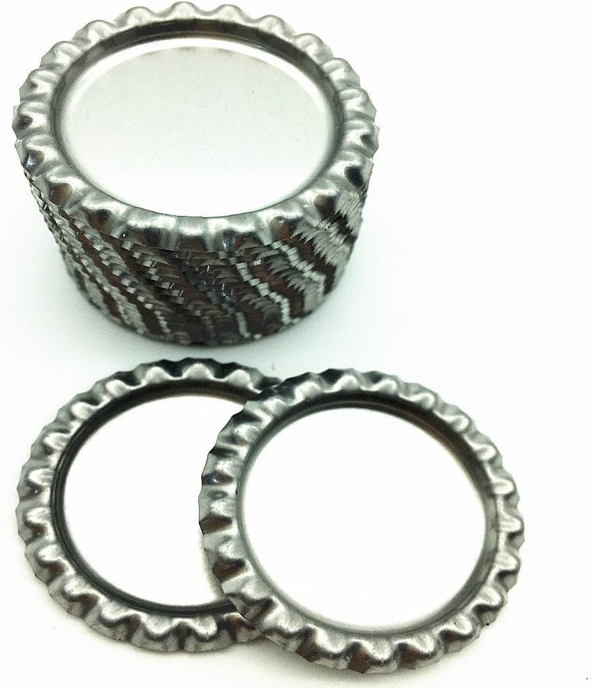 RUTICH 200 PCS Flat Decorative Bottle Cap Craft Bottle Stickers Double Sideds Printed for Hair Bows, DIY Pendants or Craft ScraPbooks Silver