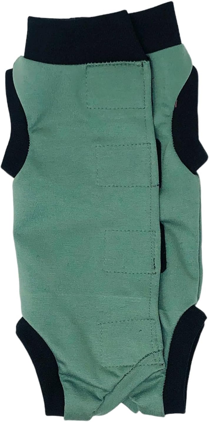 Spearmint Green with Black Cuff PeeJama, XXL Recovery Suit for Dogs and Cats - Made in USA