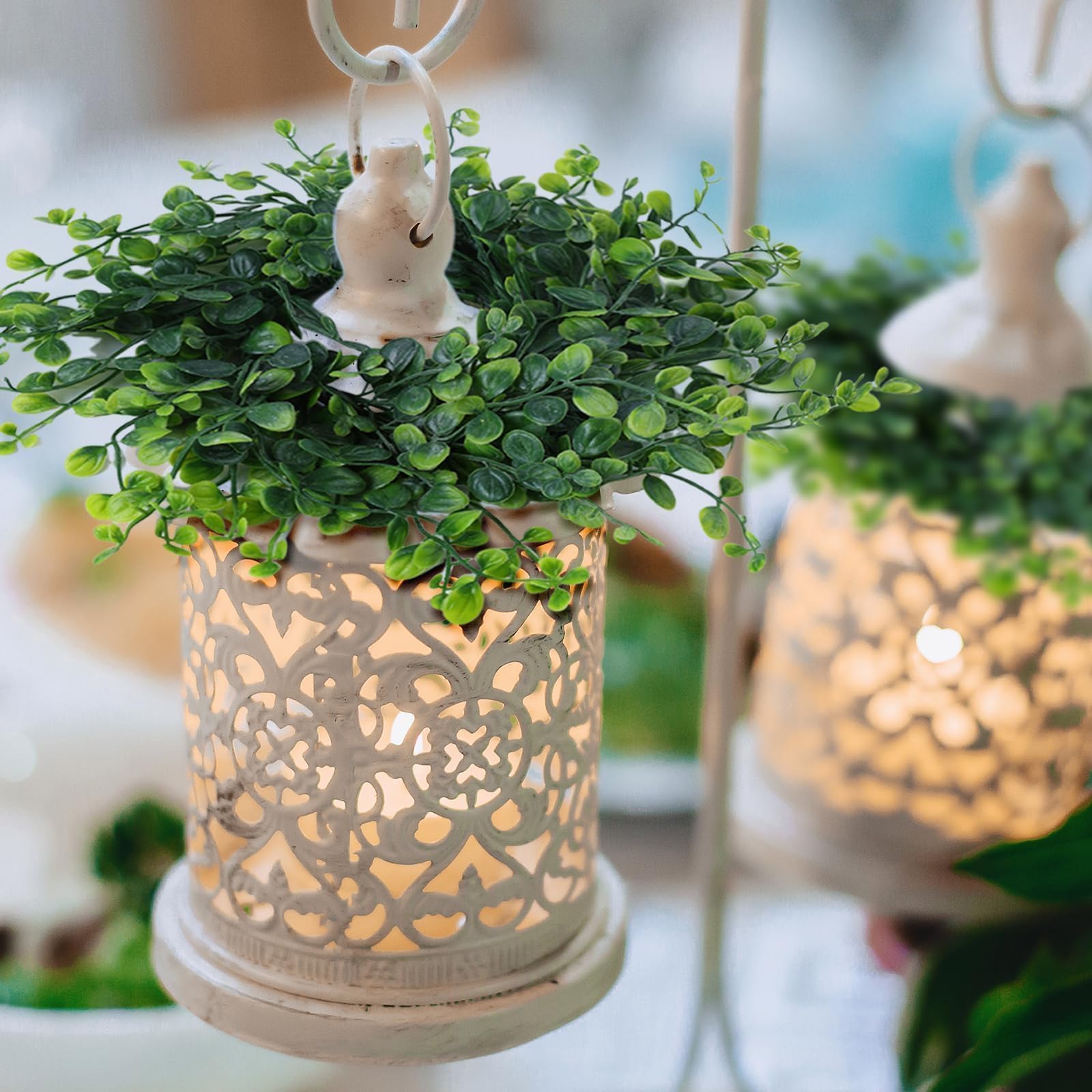 Kerzenringe für Frühling und Sommer, grüne Buchsbaumkränze, 7,6 cm, grüne Buchsbaumkerzenringe, Säulen, Küchenschrank, Kränze, Mini-Kerzenkranz für Hochzeit, Party, Dekoration, 4 Stück