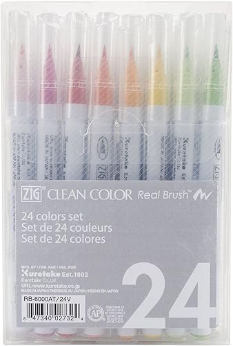 Kuretake ZIG - Marcadores de pincel de color limpio (24 unidades)