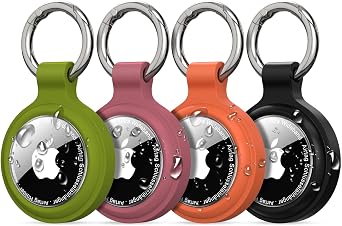 PESTON Holder for Apple AirTag Keychain, 4-Pack IP67 Waterproof | For AirTag 1st and 2nd generation; AirTag not included; silicone case, TPU cover, zinc alloy ring; keys, luggage : Amazon.nl: Electronics & Photo