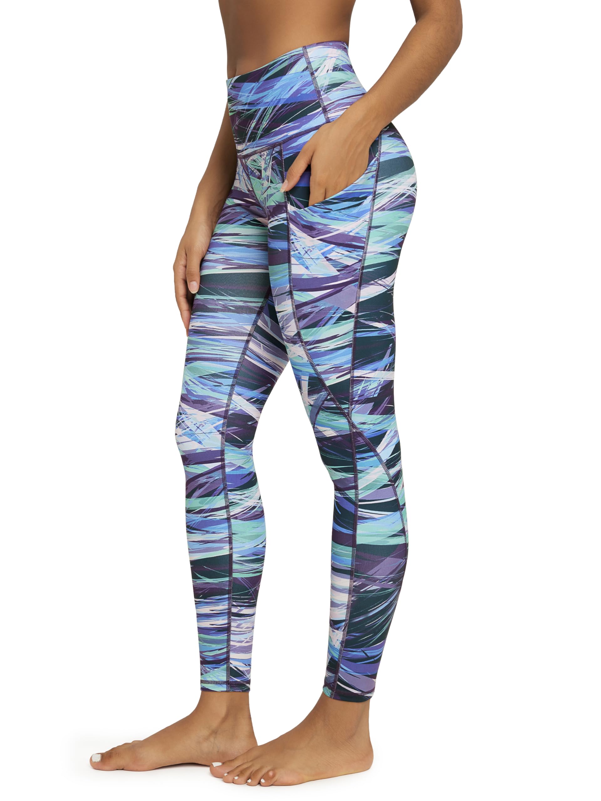 ODODOS Women's High Waisted Yoga Leggings with Pockets, Tummy Control Non See Through Workout Athletic Running Yoga Pants