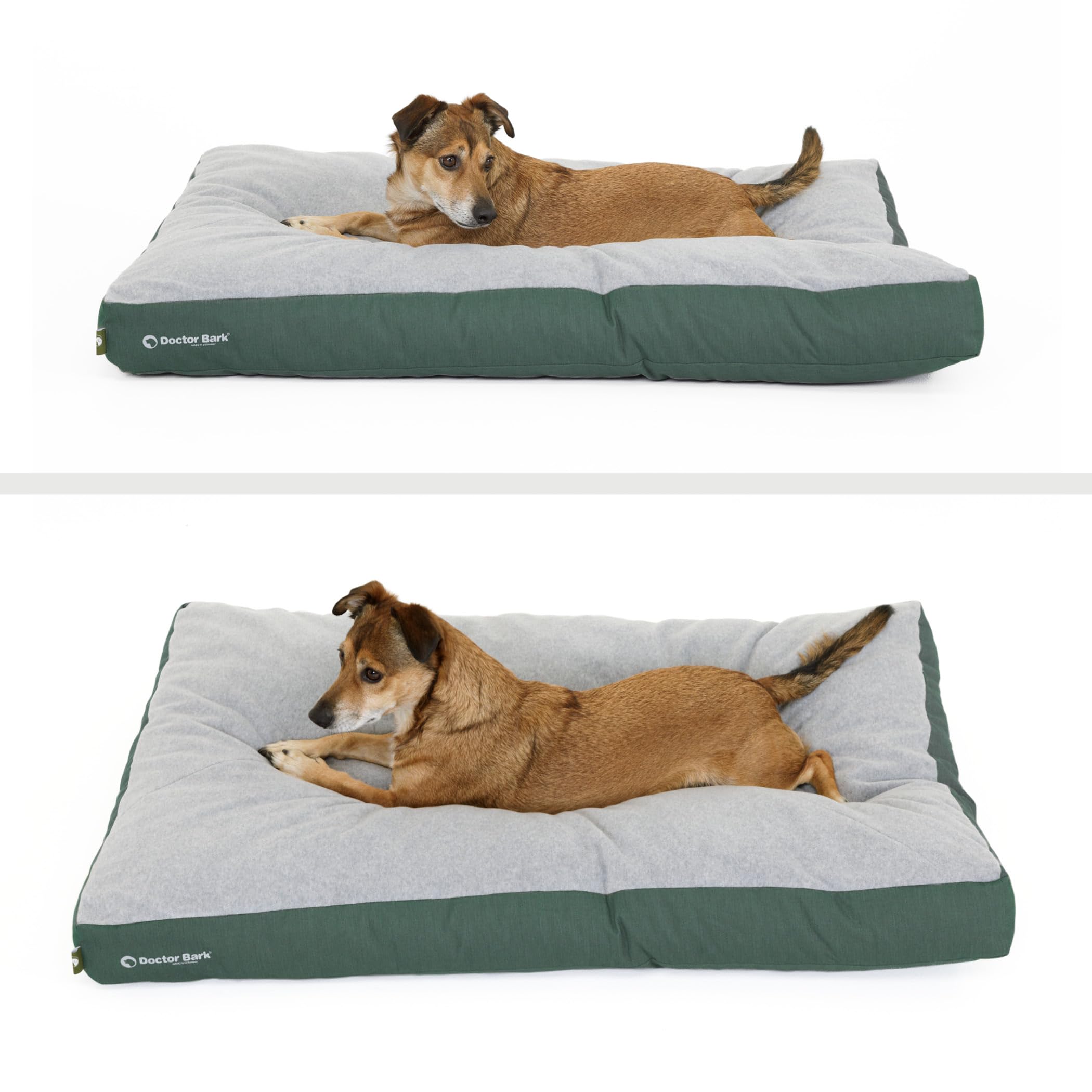 Doctor Bark Hundekissen Mittelgroße Hunde Waschbar - Hundebett Weich Flauschig - Strapazierfähiges Kuscheliges Liegekissen - GreenLabel (M - 88x60 cm, Grün)