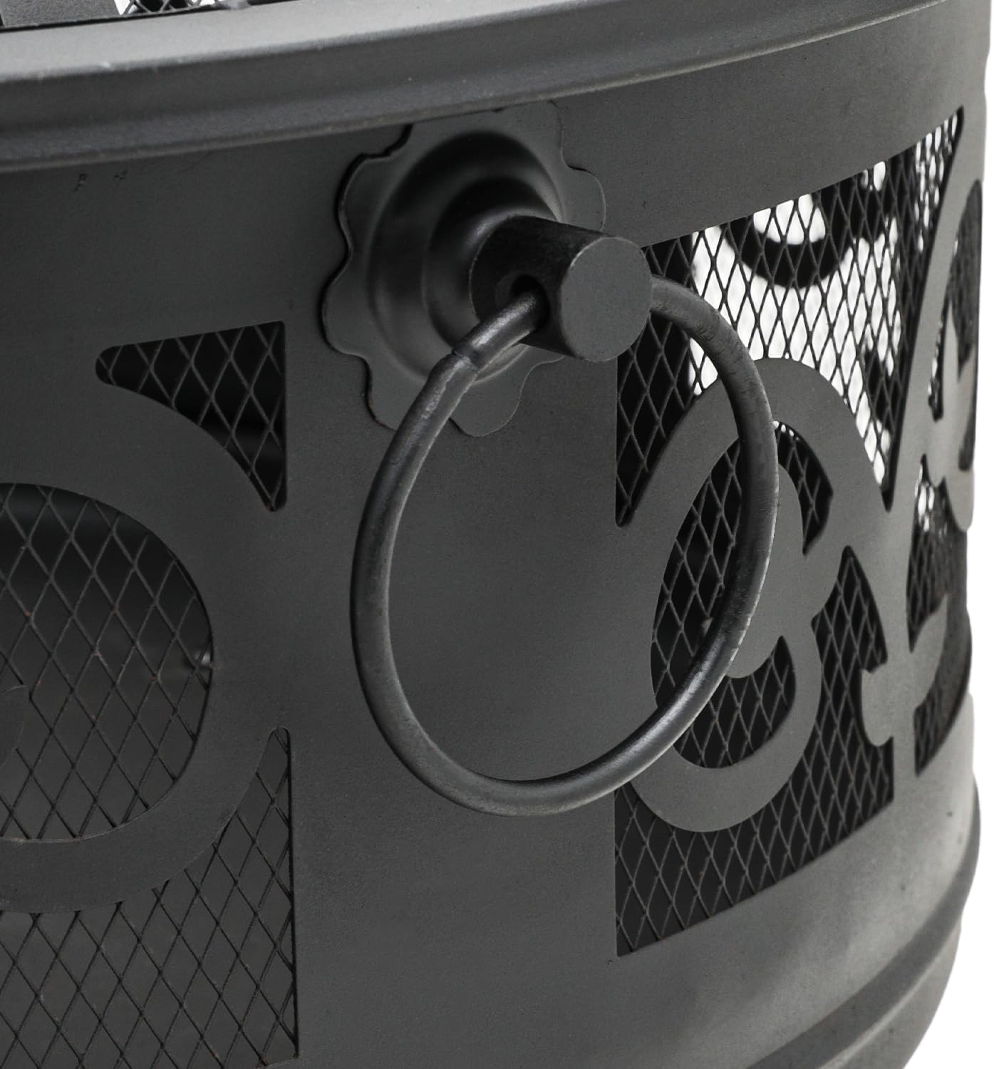 20.5" Black Wood Burning Square Fire Pit with Shelf