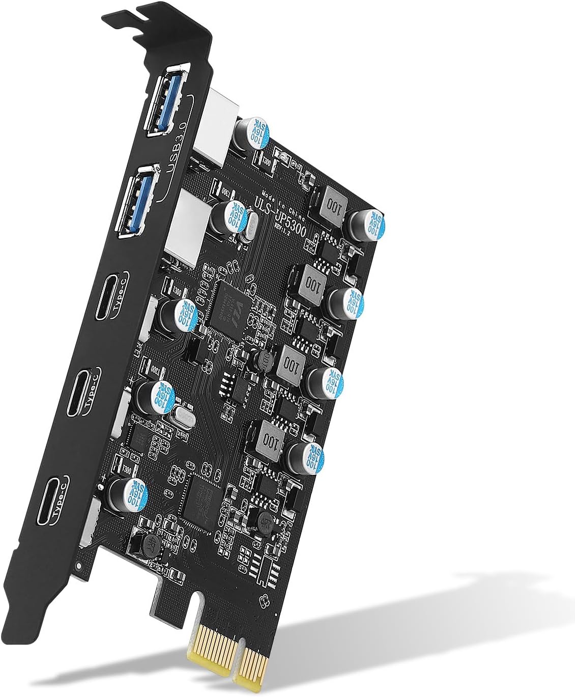 USB 3.0 PCIE Card 5-Port (3X USB C,2X Type A) PCI Express Expansion Card | USB C PCIe Card, 5Gbps PCIe USB C Expansion Card Desktop PC Internal Hub for Windows 10/8/7/XP and MAC OS 10.8.2 Above