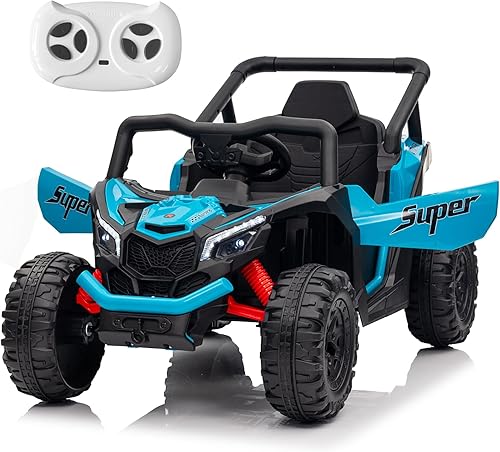 Miniatura 12 de Run Fast 24V vehículo de paseo con control remoto para padres, vehículo de paseo eléctrico para niños de 3 a 5 años, UTV todoterreno, motores 4WD de