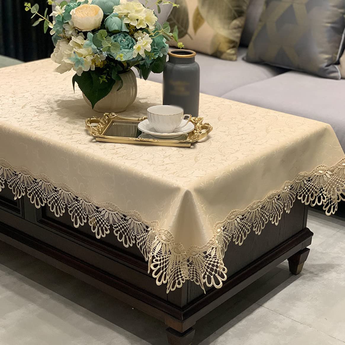Amazon｜レース テーブルクロス レース 様式 食卓 110*180 カバー
