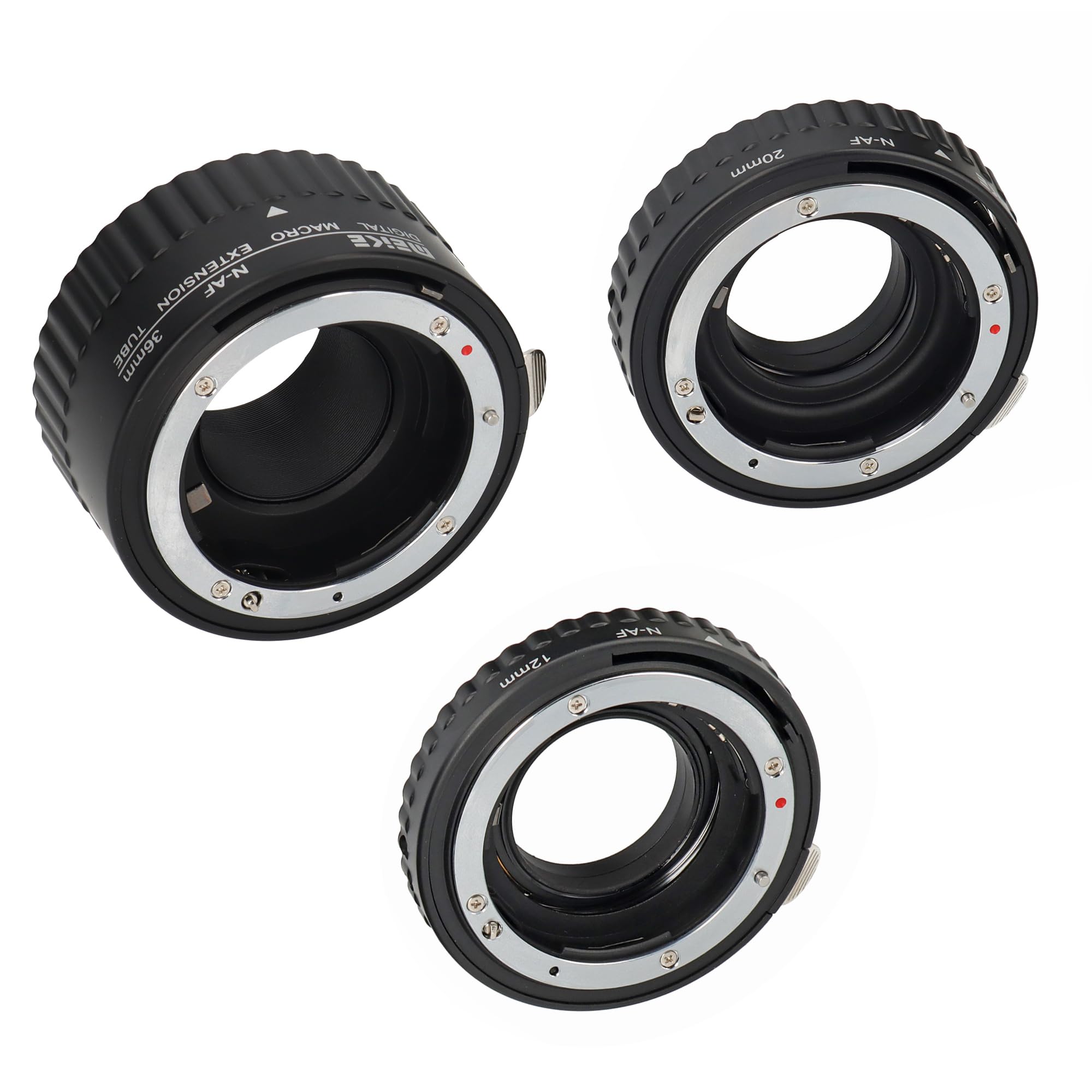 Khalia-Foto AF Autofokus Zwischenringe Kompatibel mit Nikon SLR Kameras Automatik-Zwischenringe Metall