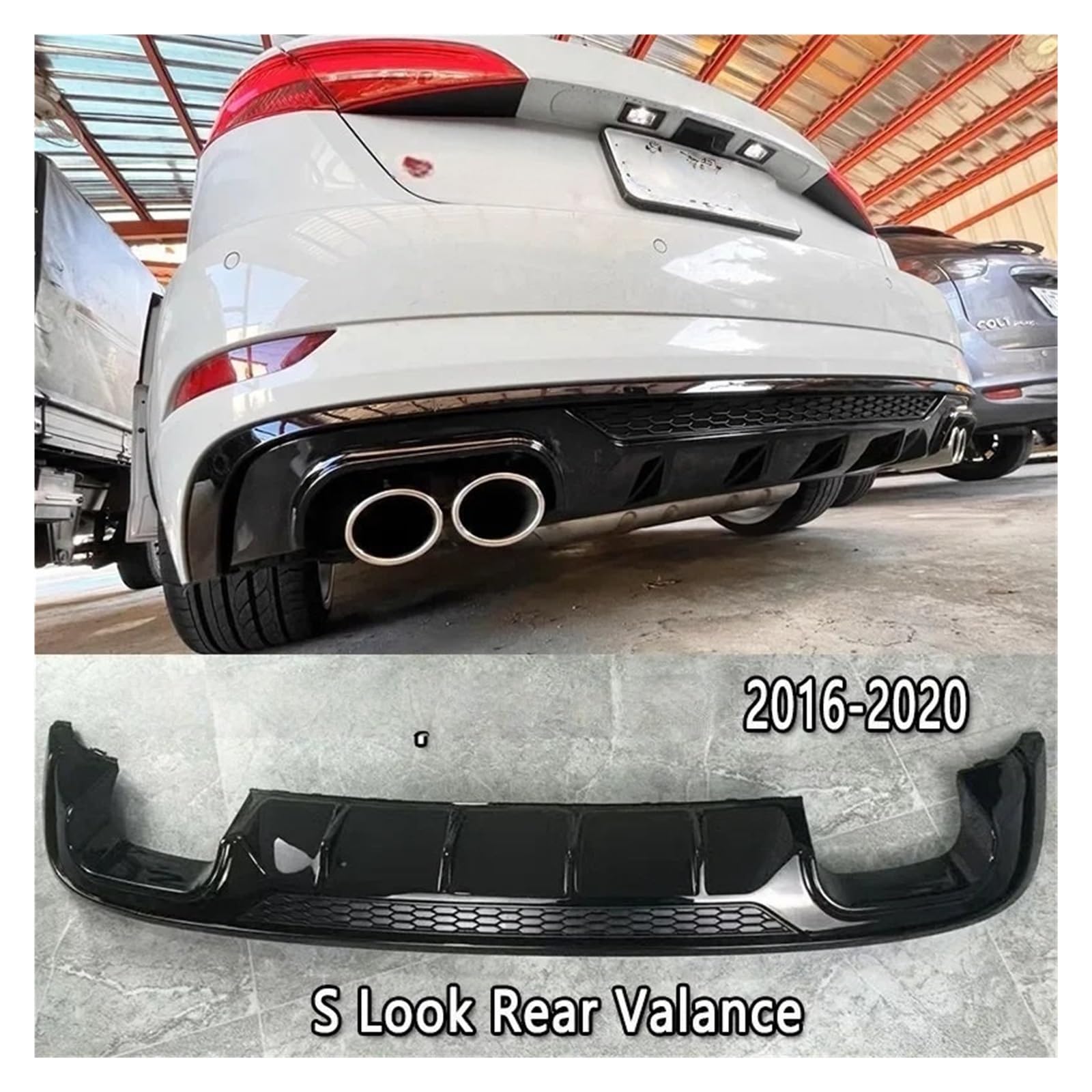 Compatibile con Audi A3 Sportback (non for SS-Line S3) 8V Facelift 2016-2020 Paraurti posteriore auto diffusore splitter bodykit posteriore valance tuning