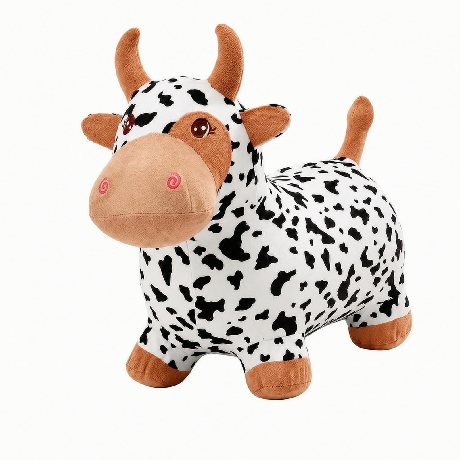 Mucca Saltente di Peluche Rinforzato Giocattolo da Cavalcare a Forma di Mucca Resistente Saltatore per Bambini