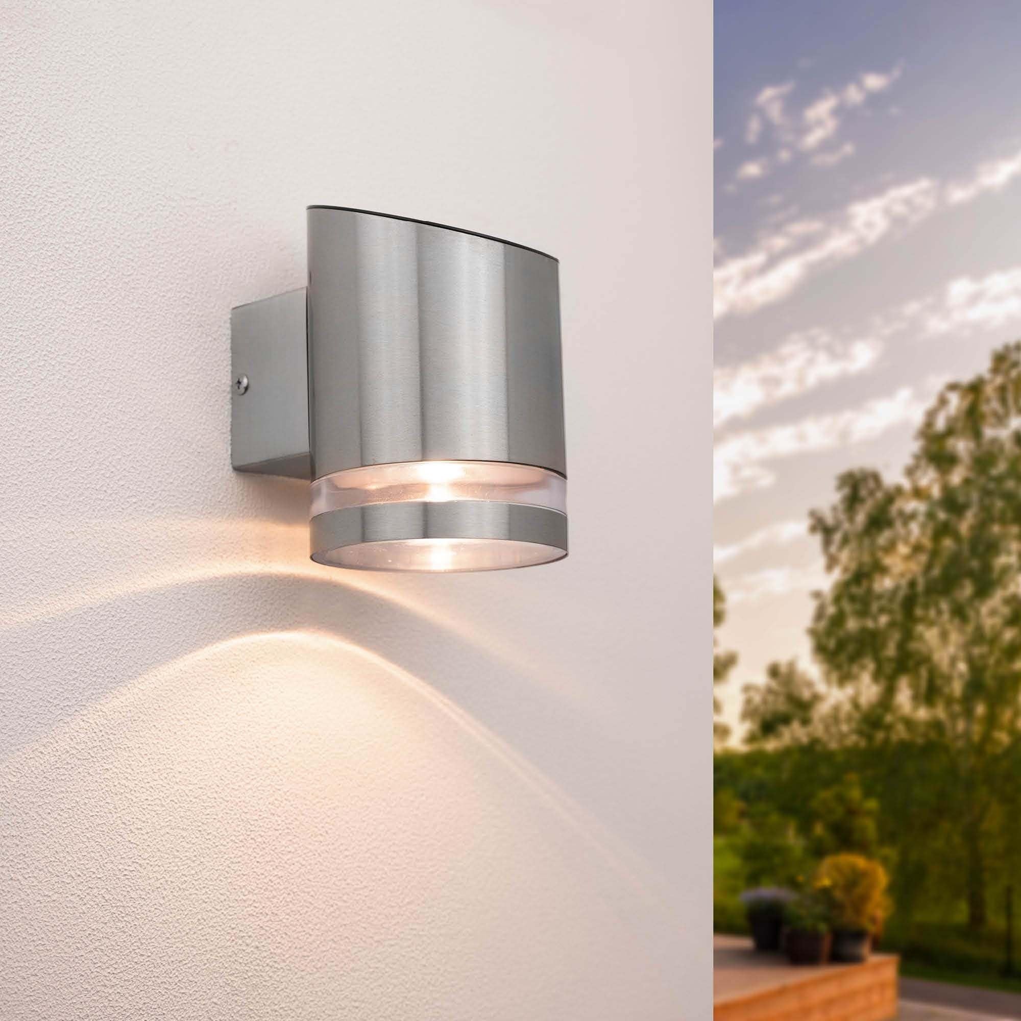 Ledvion - Solar Wall Lamp Elara, Stainless Steel, 3000K, IP44, LED LampOutdoor Lighting, Solar Lamp, Mood Lamp - Image 2