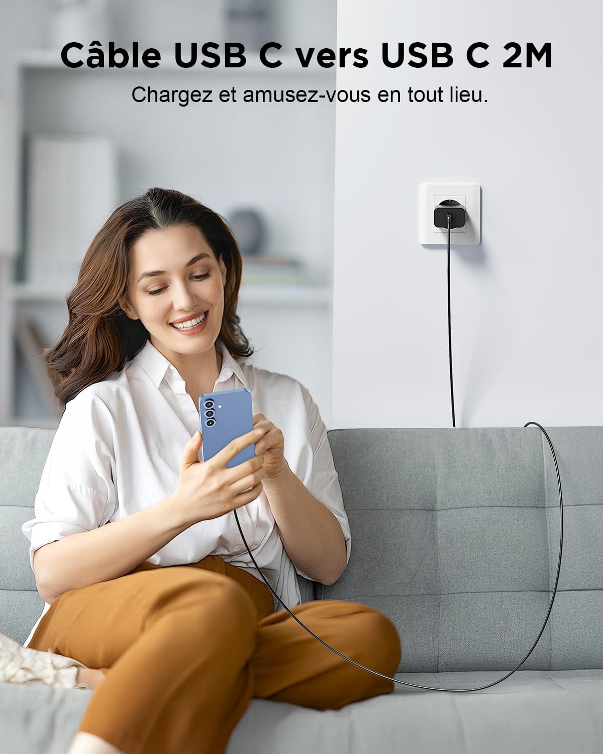 Chargeur USB C 45W Chargeur Samsung Charge Rapide et 2M Câble pour Samsung Galaxy S26 S25 Ultra S24 S23 S22 S21 FE A57 A56 A55 A54 A37 A36 A35 A25 A26 A17 A16, Prise USB C Secteur Type C Adaptateur