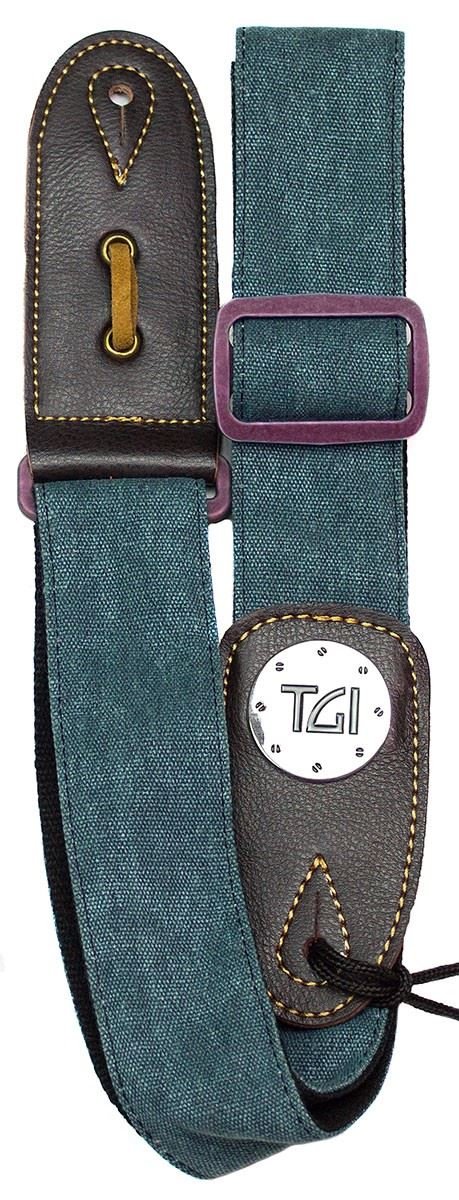 TGI Guitar Strap DENIM Series. Green