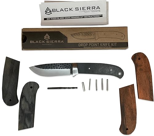 Black Sierra Skinner Kit de construcción de cuchillos de acero inoxidable para caza y pesca, kit de cuchillos hechos a mano para aficionados y