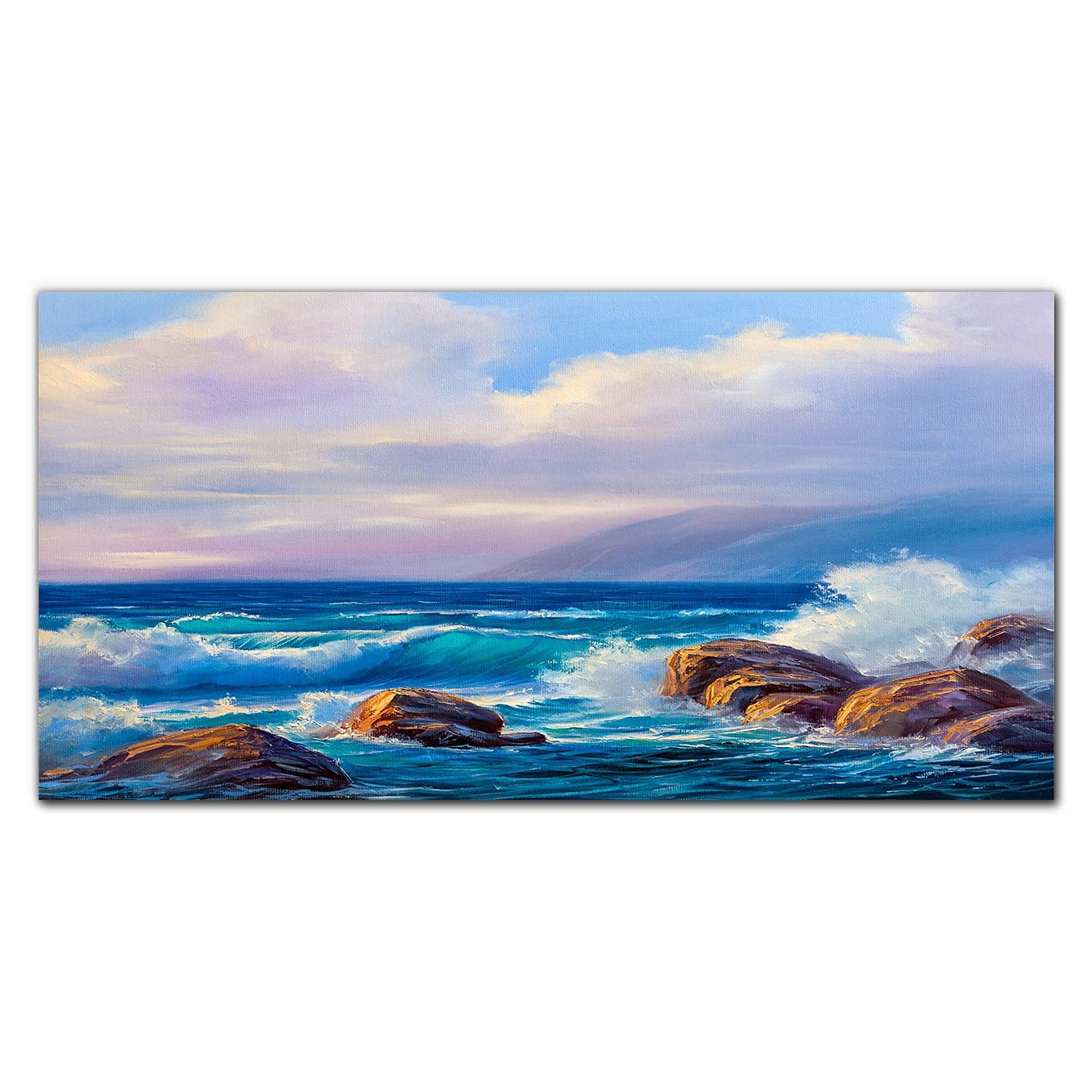 Crédence de cuisine adhésive 140x70 cm décor mer et nuages pour rénover votre pièce