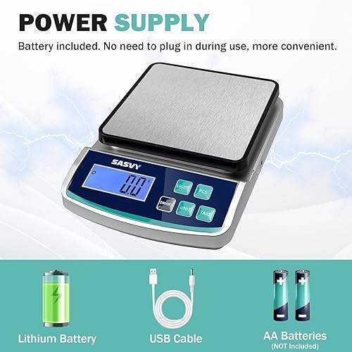 Miniatura 7 de Balanza Digital de Laboratorio 5000g x 0.1g oz/lb/g/kg Balanza Electrónica de Precisión Científica, Analítica para Laboratorio, Joyería, Cocina