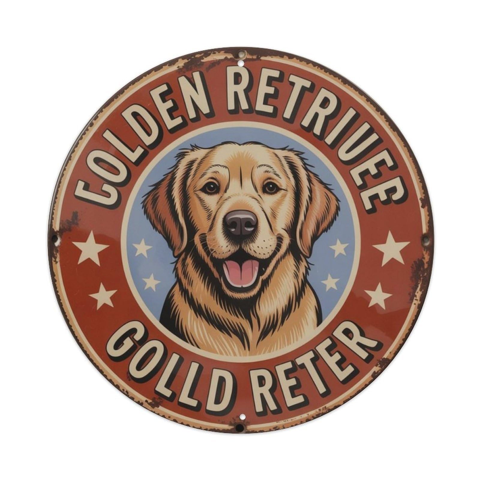 Cute Golden Retriever Vintage Metal Tin Sign Plaque