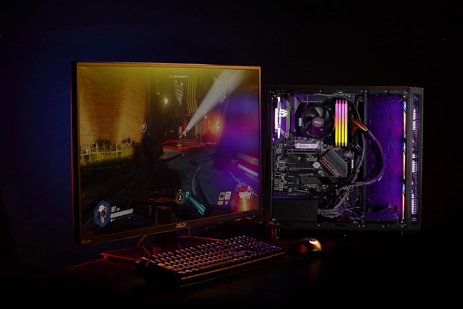 Lexar Hades RGB 16GB (2x8GB) DDR4 RAM 3600MHz CL18 Desktop Memory LD4BU008G-R3600UDLH 16GB Kit (2x8GB)