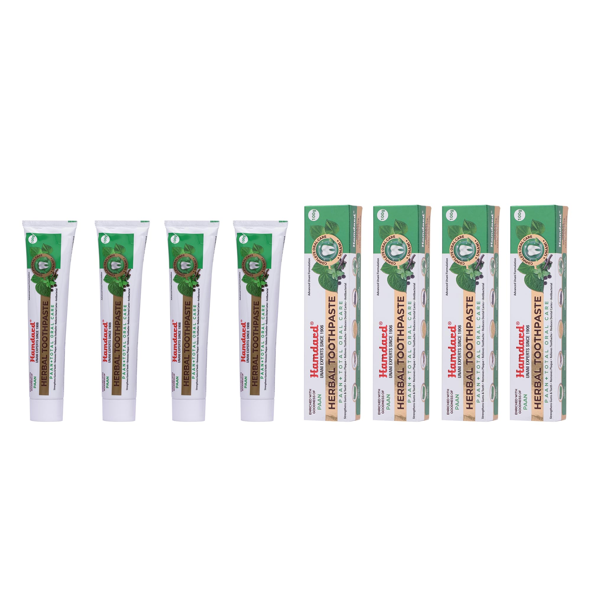 Hamdard Herbal Toothpaste Paan + Total Oral Care | 100gm |Helps Strengthen Teeth and Gums | Provides Antibacterial Protection and Freshness | Helps Maintain Good Oral Hygiene | All-natural | Pack of 4 (B0CBQ8TRJ8) Amazon Price History, Amazon Price Tracker