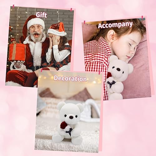 Miniatura 5 de LSYDCARM Regalos para el día de San Valentín, oso de peluche, osos de peluche con rosas, regalo para ella y niños, animales de peluche, regalo para