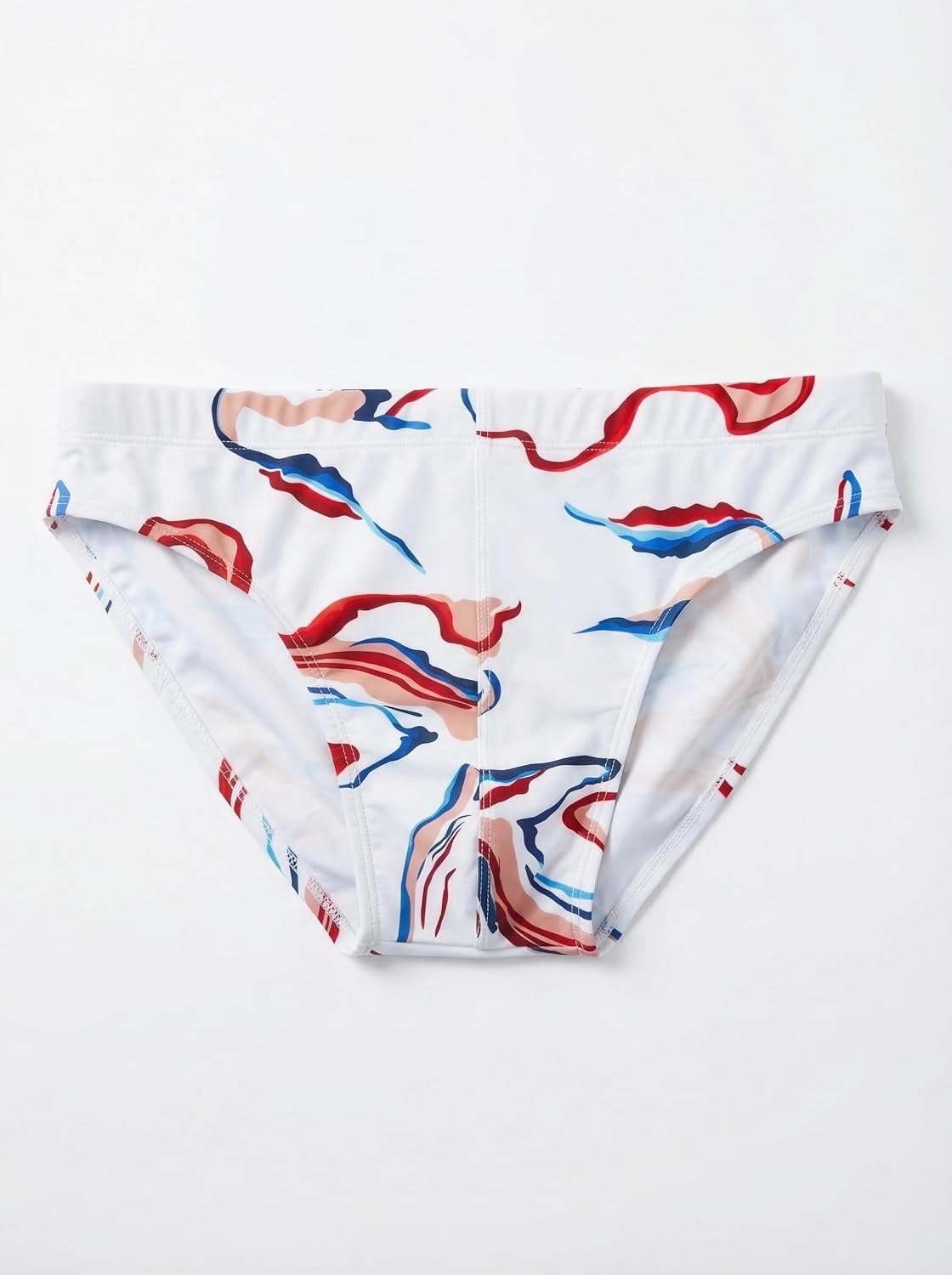 MIZOK Mens Print Swim Briefs Low Rise Swimsuit Bikini Swimwear