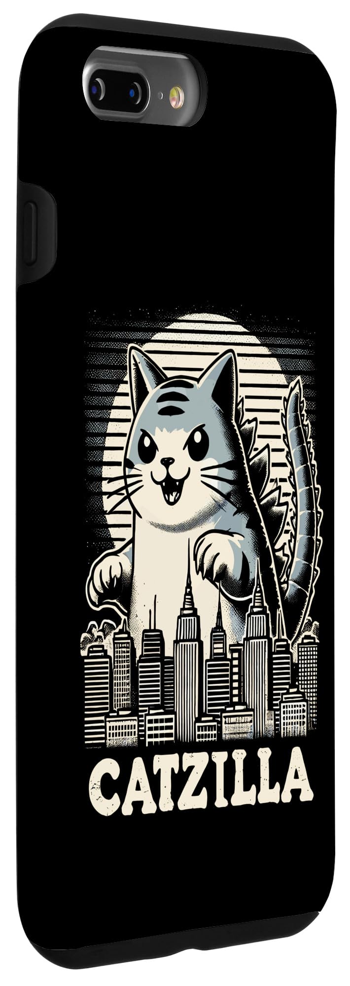 iPhone 7 Plus/8 Plus Cute Retro Cat Catzilla Men Women Kids Funny Cat Case - Image 3