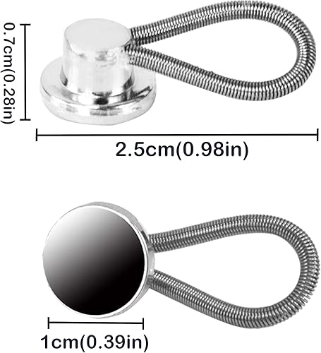 Miniatura 2 de OSOPOLA 12 extensores de cuello, 3 estilos, botón elástico para extender la longitud para hombres y mujeres, camisas de vestir (negro, blanco,
