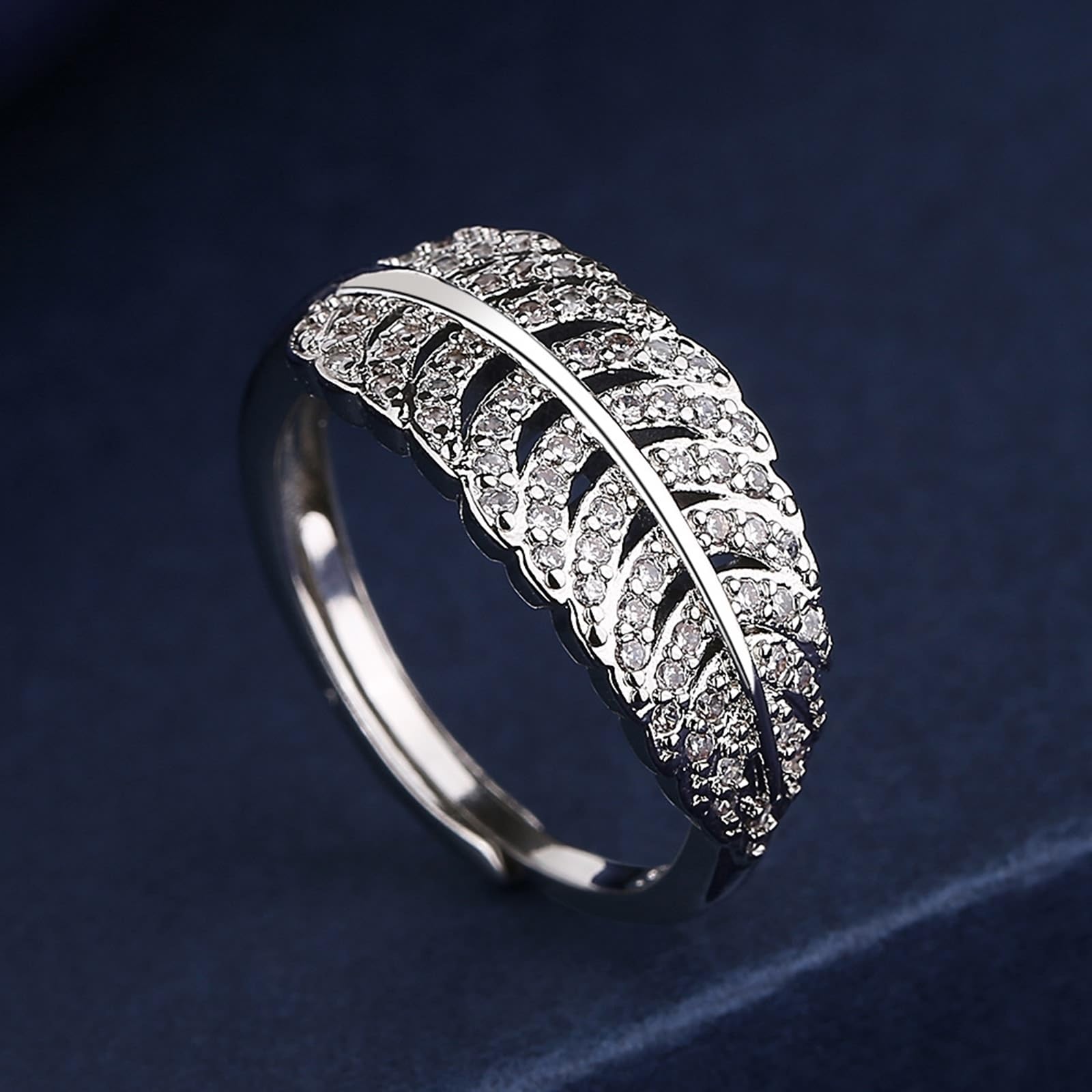 KnSam Echter Schmuck Eheringe 9K Au375 Weißgold, Hochzeitsring Diamantring Blatt mit Labor Erstellt Diamant, Ring Gold 375, Gold, Gr.47-65