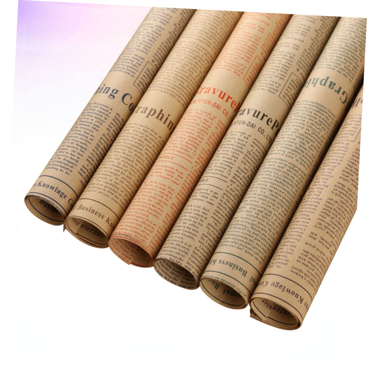 Gatuida 50blätter Retro-geschenkpapier aus Kraftpapier Geschenkverpackungspapier für Blumensträuße und Andere Anlässe Zeitungspapier-design für Diy-projekte und Zufälliger Stil