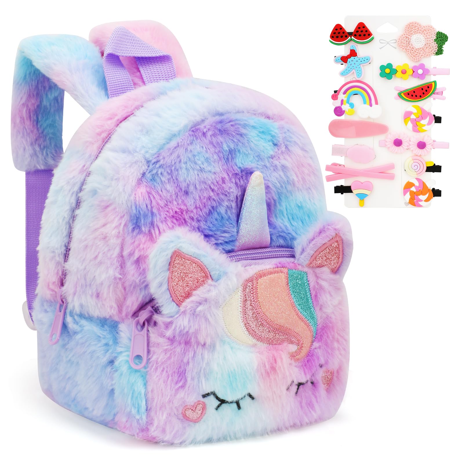 VGMANNTA Mochila Unicornio Niña Mochila Guarderia Super Cute Mochila Niña Mochilas Preescolar Niña Unicornia para 2-6 Años Púrpura