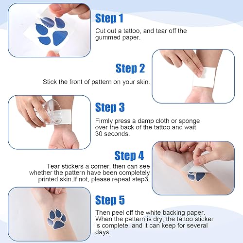 Miniatura 3 de Colarr 180 tatuajes temporales de espíritu de equipo de 2 pulgadas, 1.5 pulgadas, cara y cuerpo, pata de equipo, tatuaje de animación de equipo,
