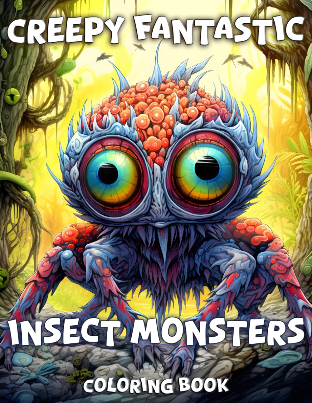 Creepy Fantastic Insect Monsters Coloring Book: Incredible Insects and Arthropods: Creepy Evil Magical Bugs, Butterflies, Crickets, Dragonflies, ... and Other Creatures. Adult Coloring Book