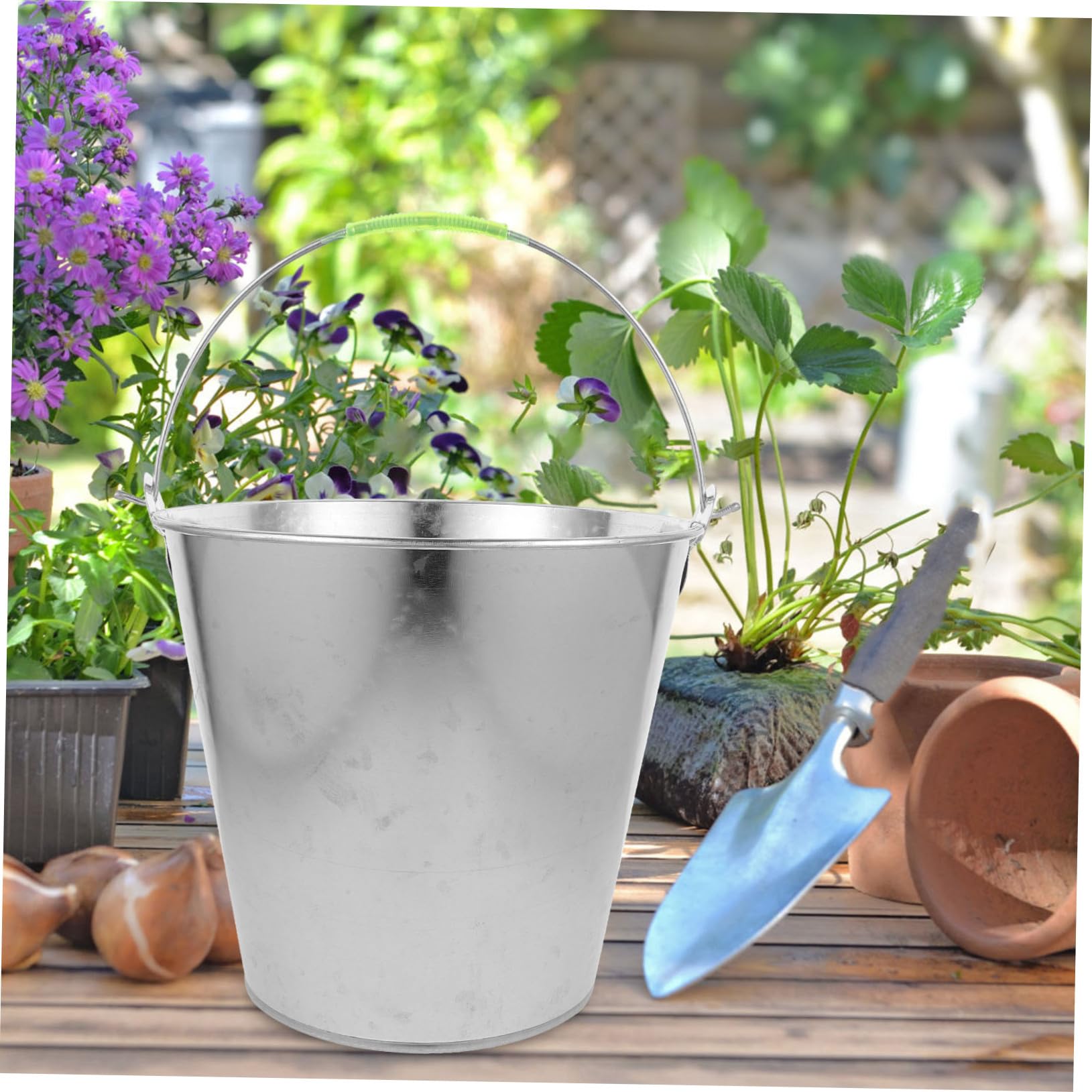 GALPADA Secchio in Metallo per Acqua e Pulizie Resistente e Portatile Grande Capacità per Uso Domestico Agricolo e Alberghiero