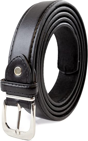 Woodland Leathers Mens Leather Lined Belt 1  Wide, Scratch-Resistant Buckle, Adjustable Fit Black, White, Brown Belt for Men