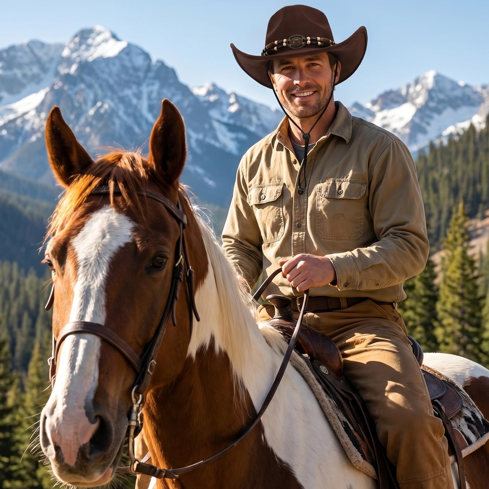 ViEinkaufen Cappello da cowboy per donne e uomini, cappello occidentale in pelle scamosciata, Fedora, cowboy e cowgirl, cappello Panama per feste, viaggi, spiaggia all'aperto
