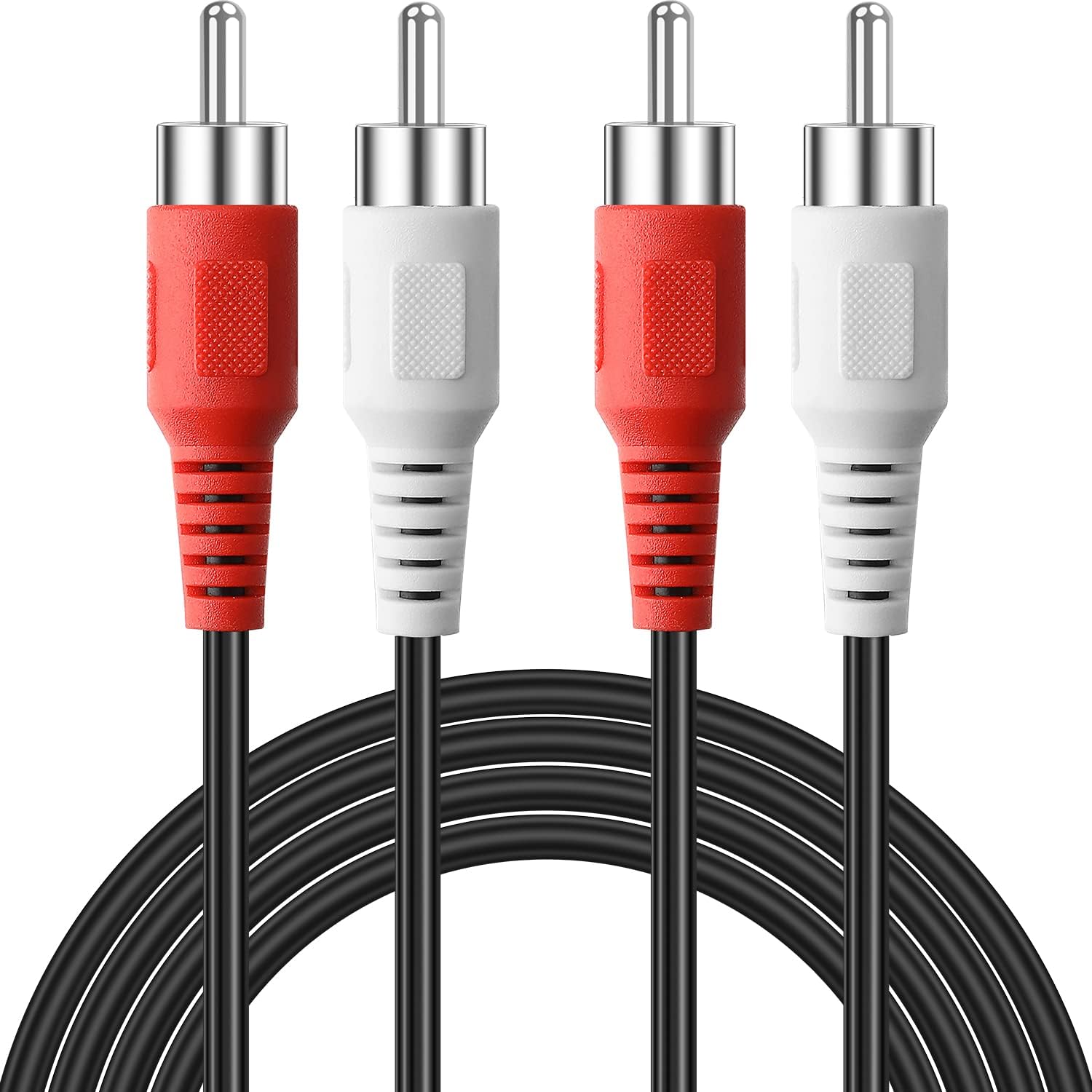 Cables RCA, 2RCA macho a 2RCA macho, cable de subwoofer de audio estéreo dual blindado para cine en casa, HDTV, amplificador, sistemas de alta fidelidad, altavoces (3 pies)