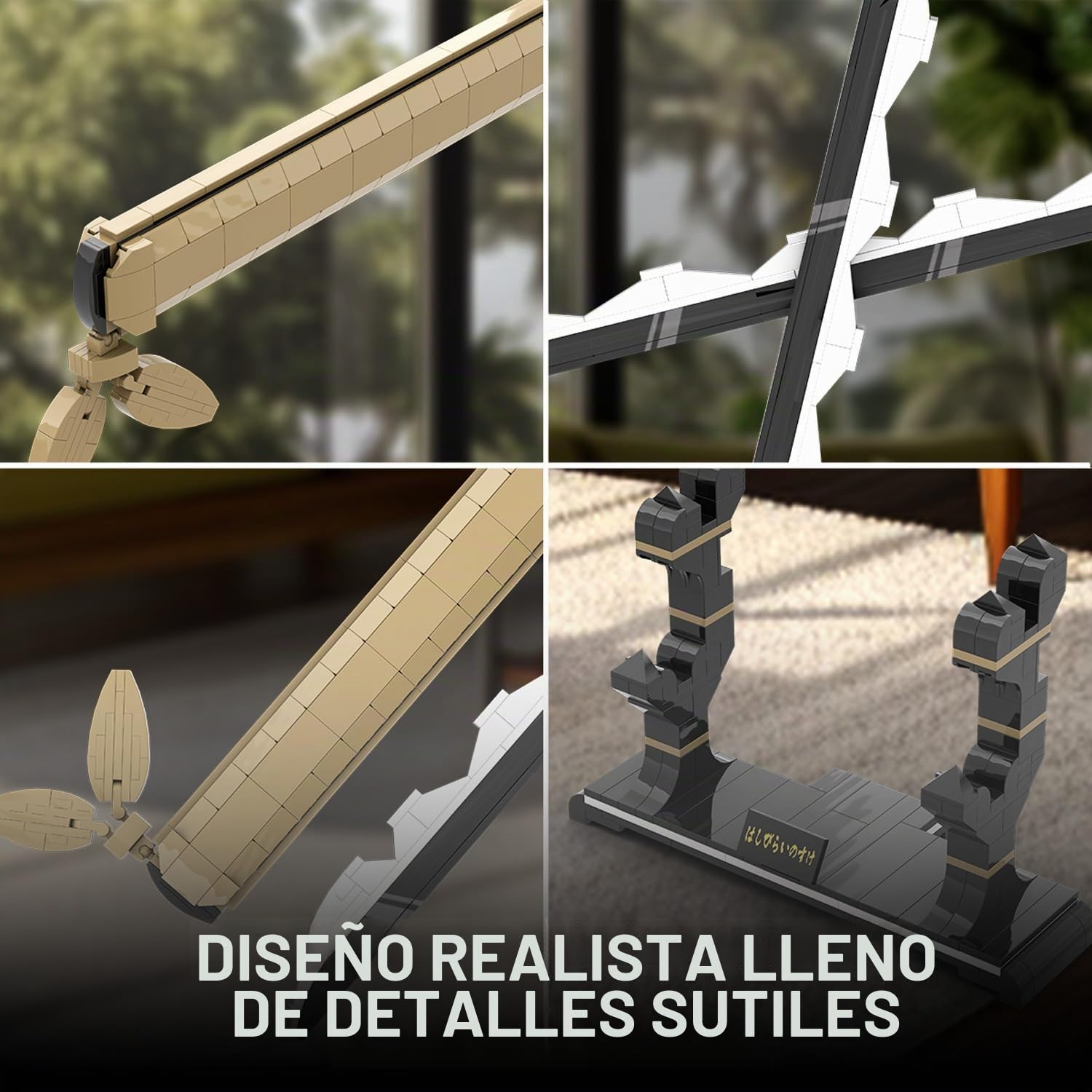 Kit de Construcción de Espada Anime - Espada de Hashibira Inosuke - Katana de Doble Filo Cosplay Juguete - 102.9cm, 838 Piezas - para Niños y Adultos