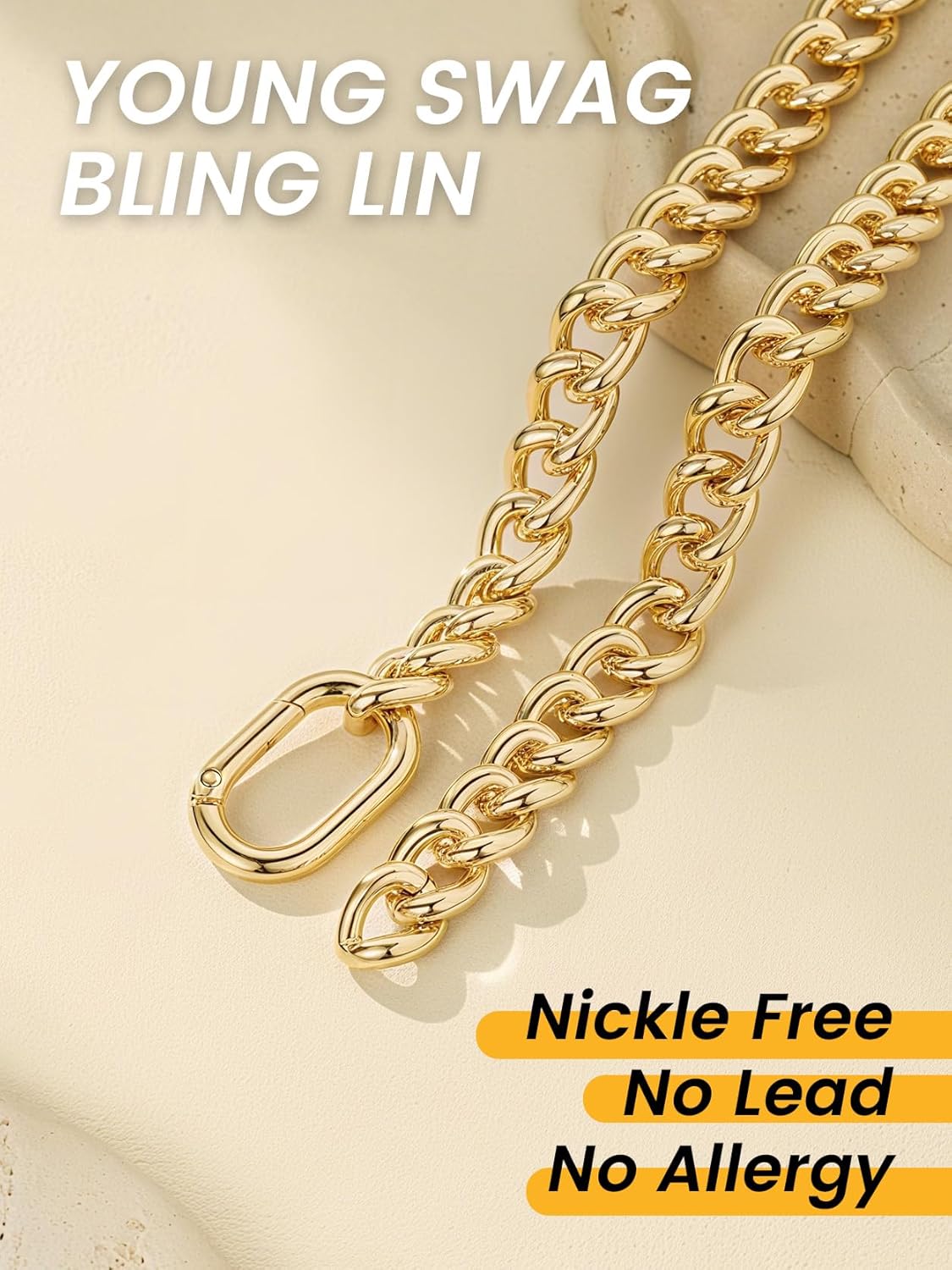 GoldChic JEWELRY Chunky Cuban Link for Women,Statement Curb Chain Necklace for Her,Thick Trendy 14K Gold Choker,Hip Hop Miami Cuban Chain Jewelry Gifts,13/16/23mm Width,16/18/20/22" Length - Image 5