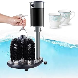 Electric Glass Washer, Commercial Winery Wine Glass Cleaner, with 5 Removable Glass Cleaning Brushes, for 7-7.5Cm(