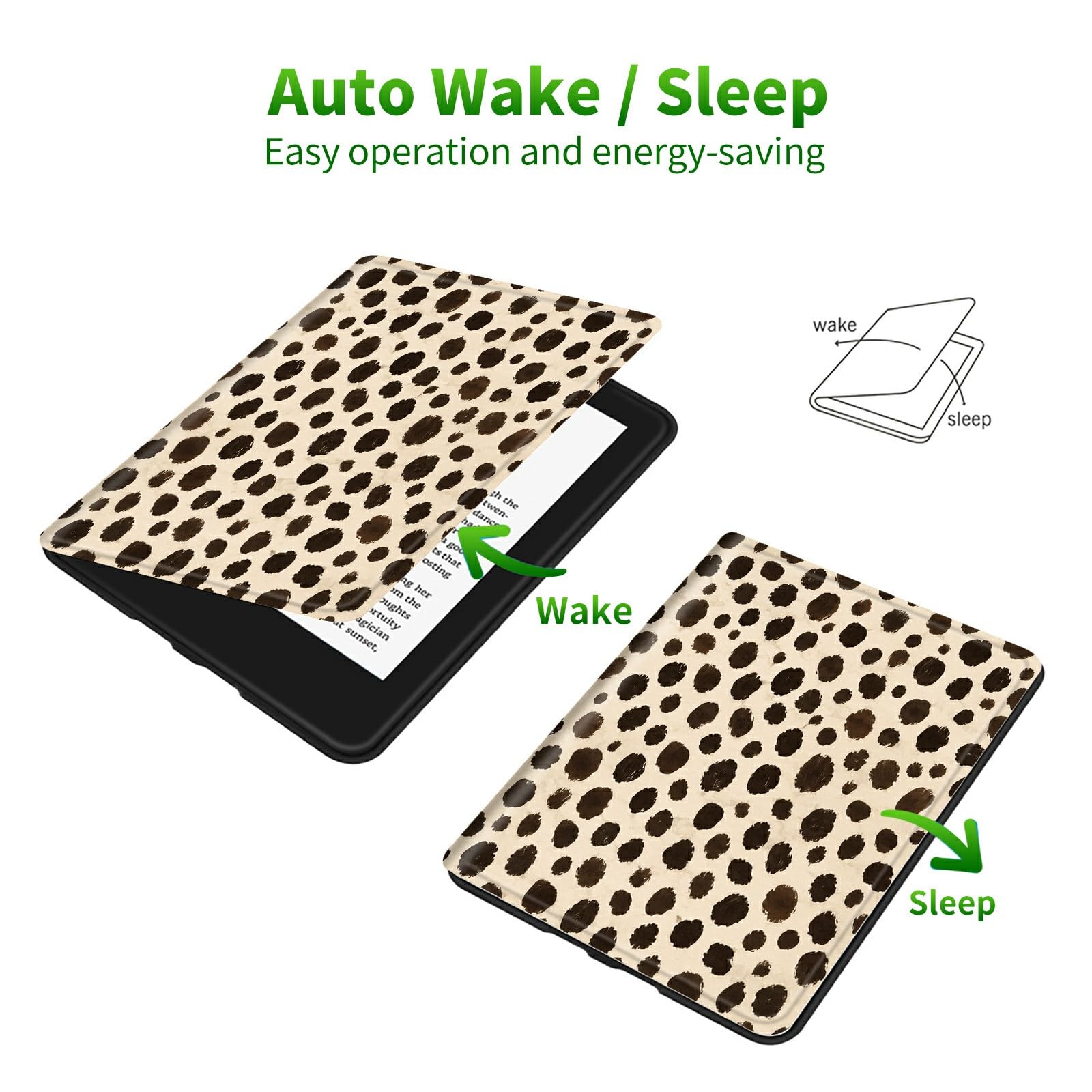 Funda para Kindle Paperwhite de 15.2 cm de 10ª generación 2019, modelo n.º J9G29R, estampado de leopardo