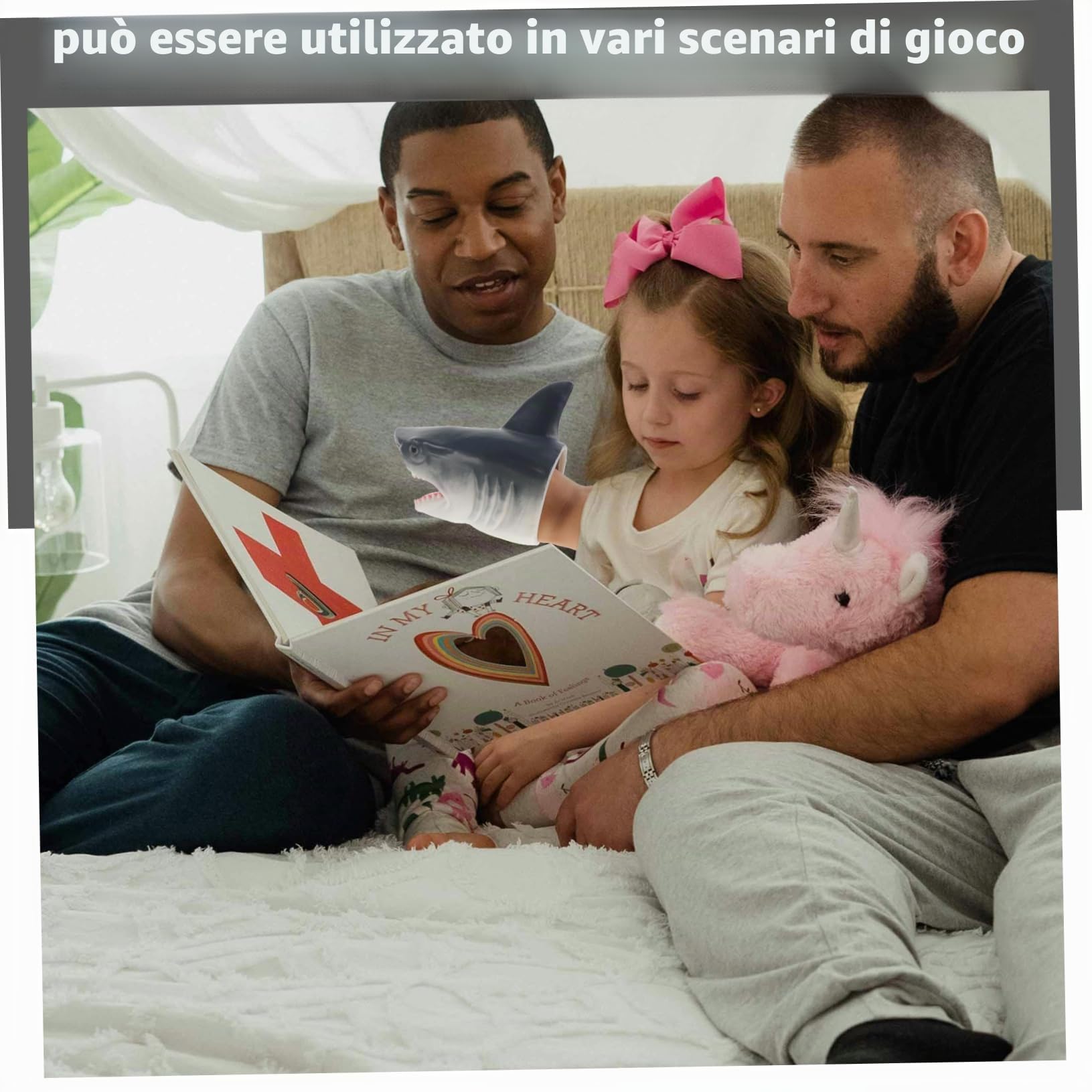 GARVALON Marionetta a Mano Squalo Animale Di Simulazione Giocattolo Interattivo Genitore-figlio Per Ragazzo Ragazza Sviluppo Creatività Comunicazione Educativa Casa Scuola Asilo