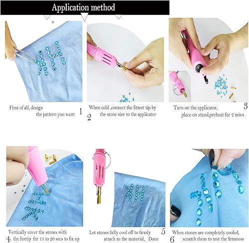 Miniatura 5 de Niziky 2880 cristales de diamantes de imitación termofijos, SS10 de 0.110 in de cristal de zafiro con parte trasera plana, cristal de Hotfix redondo