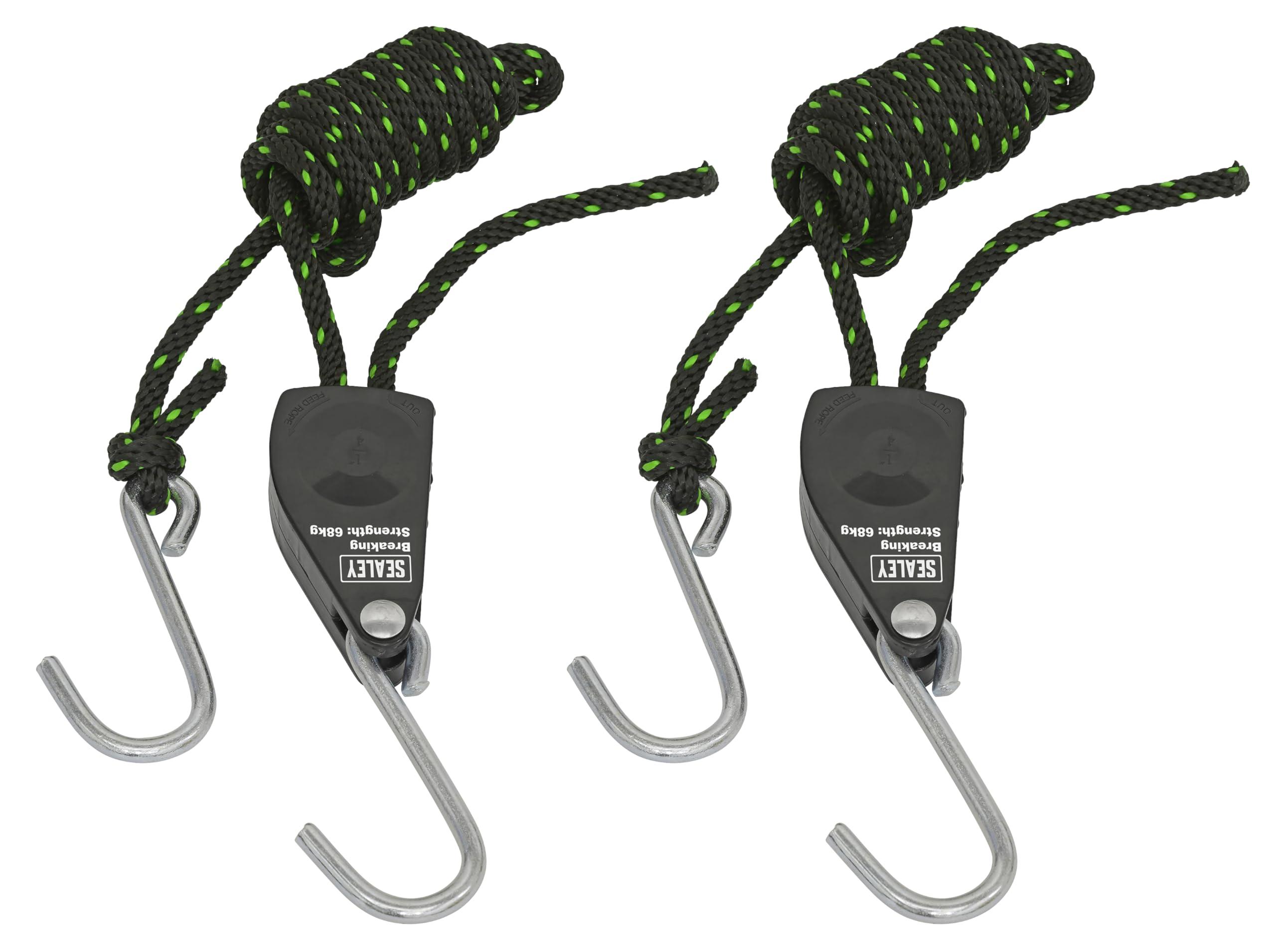 Sealey Ratchet Parts Hanger/Tie Down 2m with S-Shaped Hooks - Pack of 2 - VS0114 - Image 4