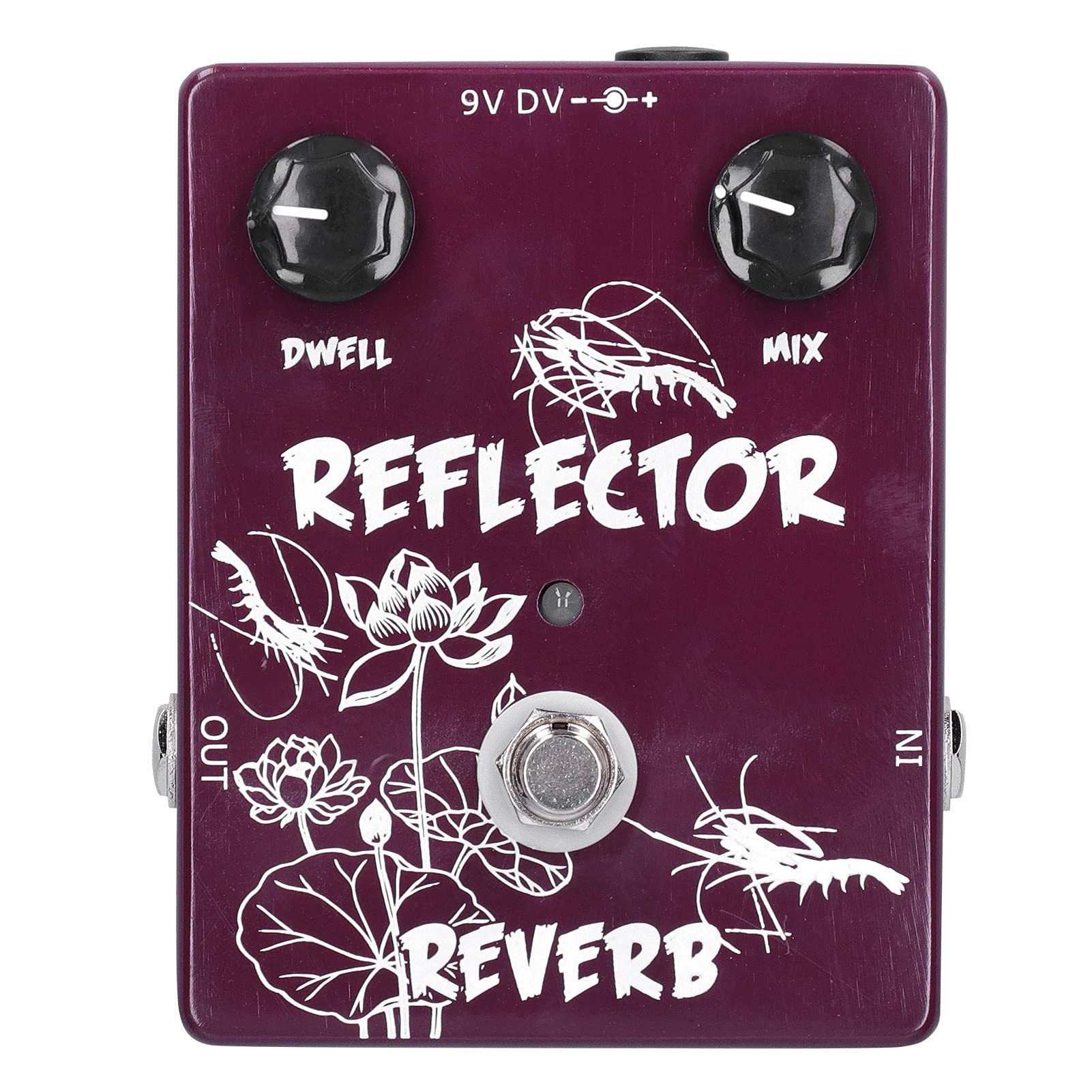 HERCHR Pédale De Guitare à Réverbération Pédale De Réverbération à Ressort Pédale D'effets Numériques Stéréo Effets De Réverbération Compresseur Pédale De Guitare