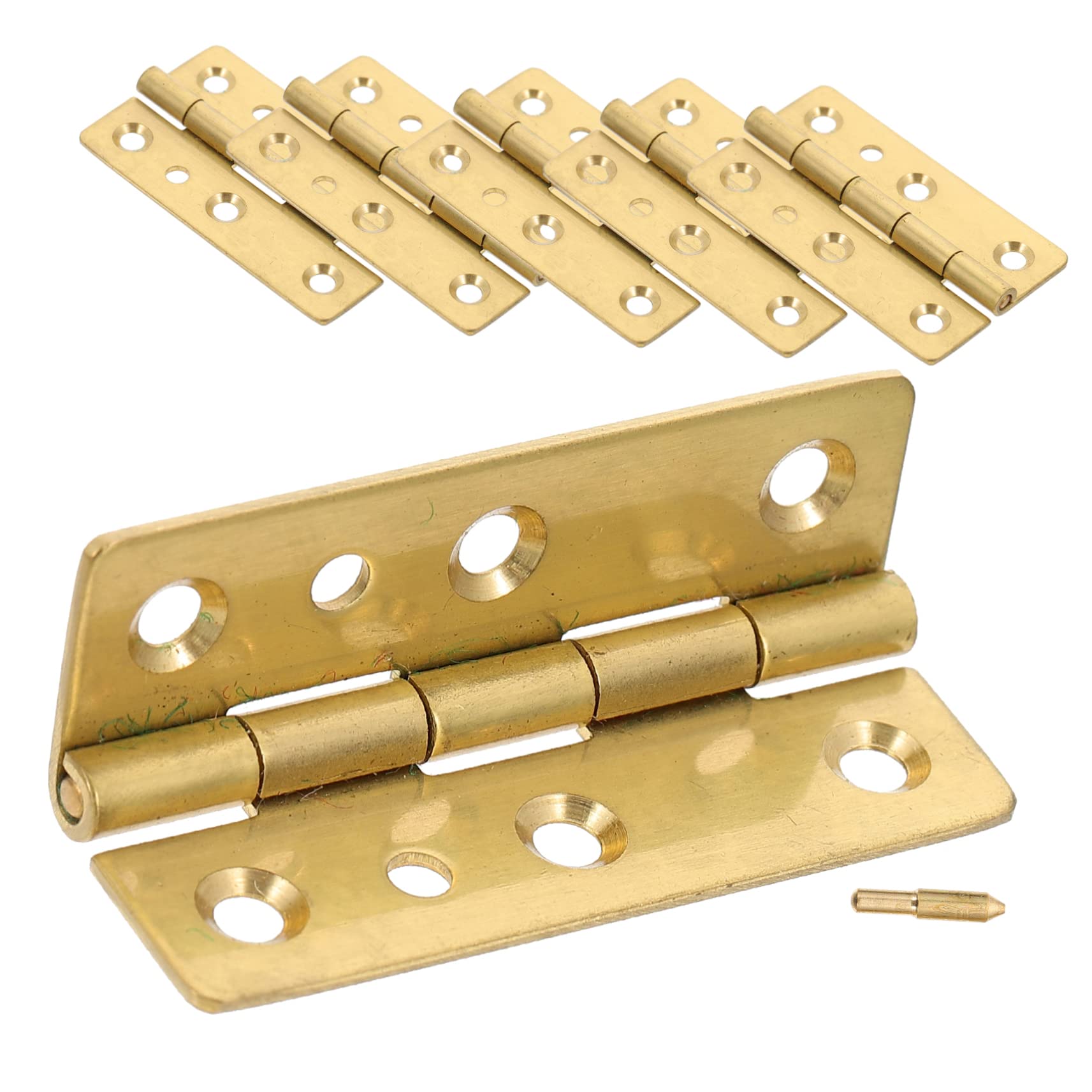 MUSISALY Copper Piano Hinges 6pcs Flush Hinge for Cabinet Doors 45 * 27mm Easy to Install for Jewelry Box