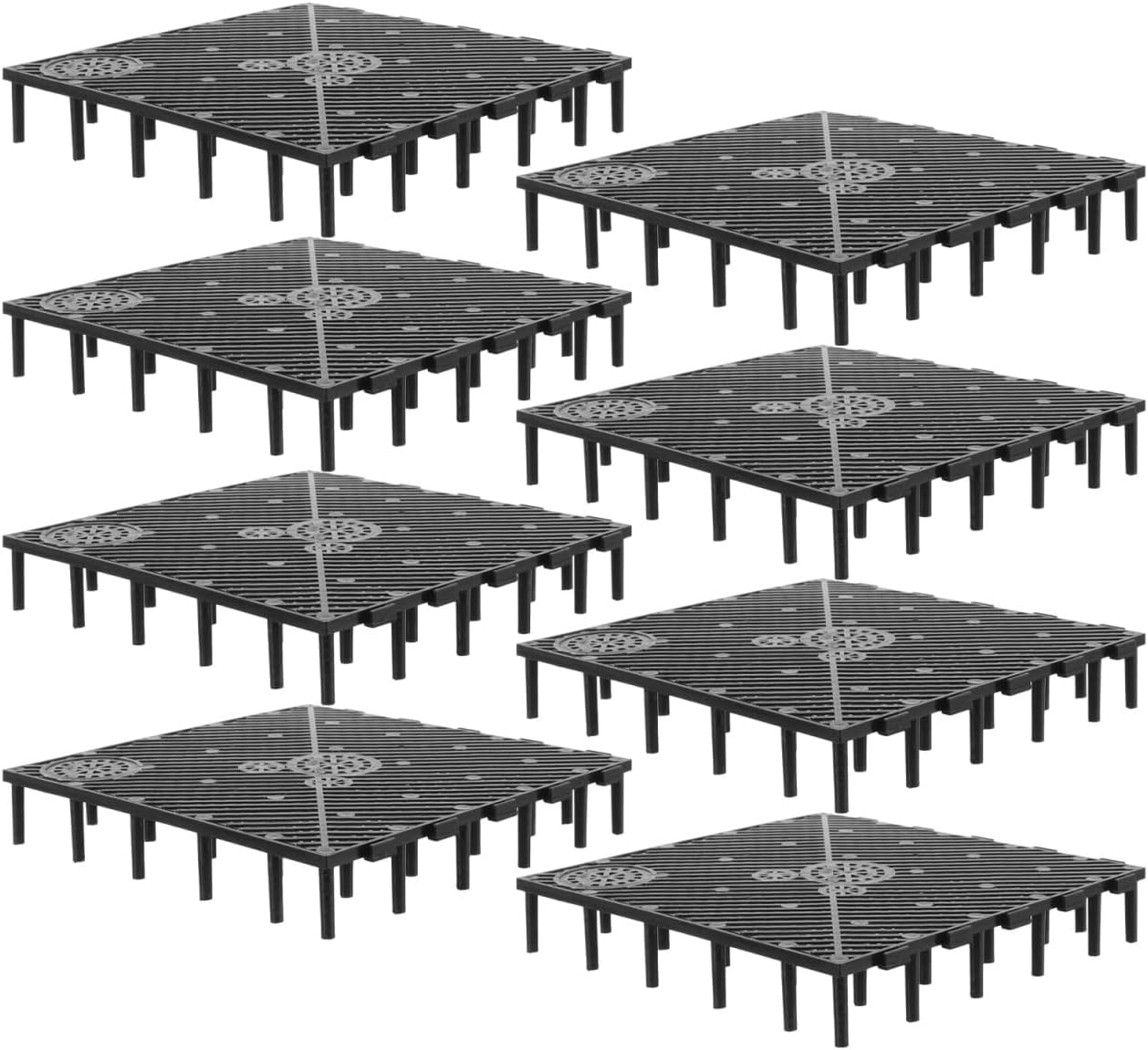 20Pcs Aquarium Bottom Filter Plate, Fish Tank Divider Grid Isolation Board, Undergravel Filtration System Egg Crate Tray for Sand Gravel Separation, DIY Splicing (Black)