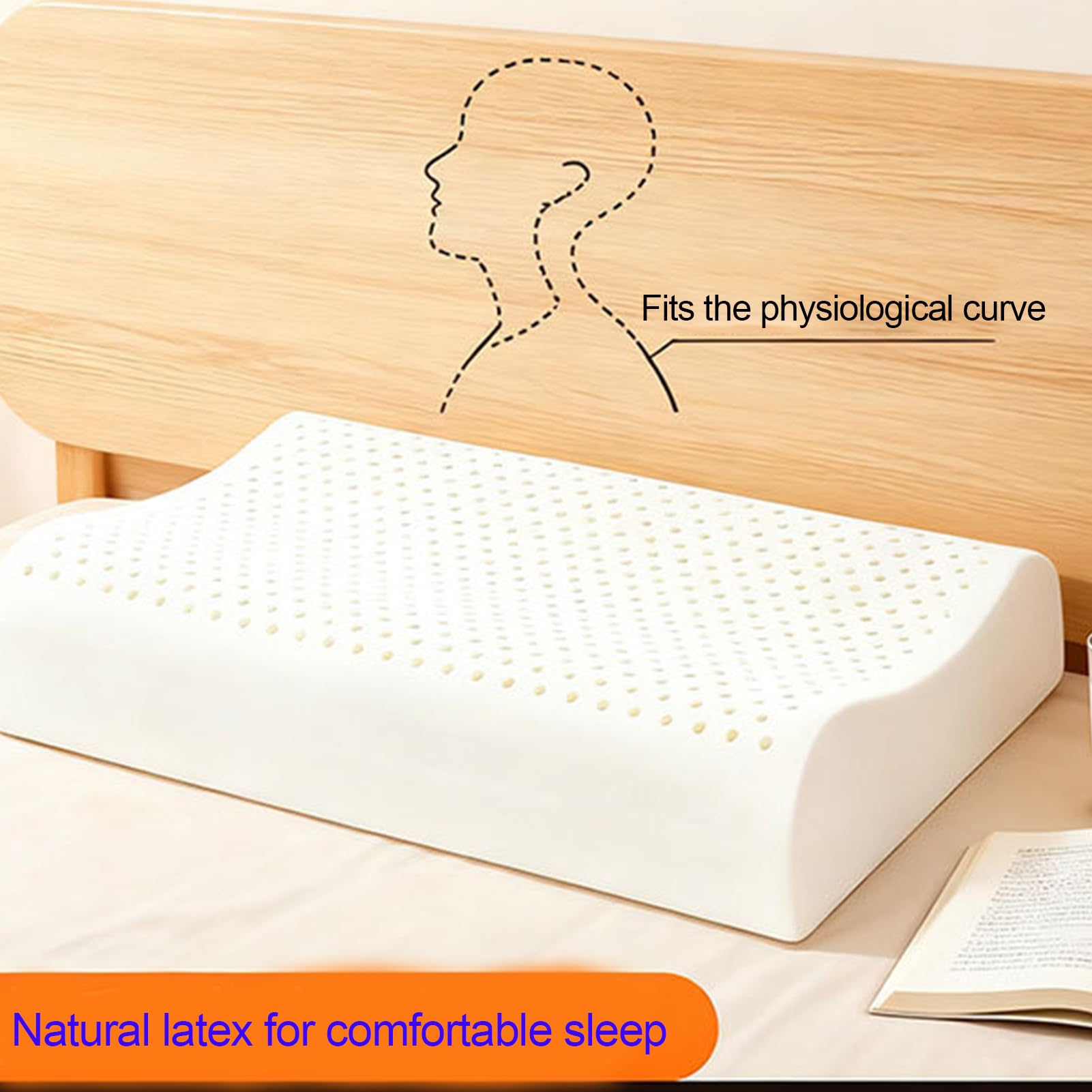 Cuscino medio in schiuma di lattice morbido per dormire, cuscino da letto per chi dorme sulla schiena, sul fianco e sullo stomaco, con fodera in cotone rimovibile