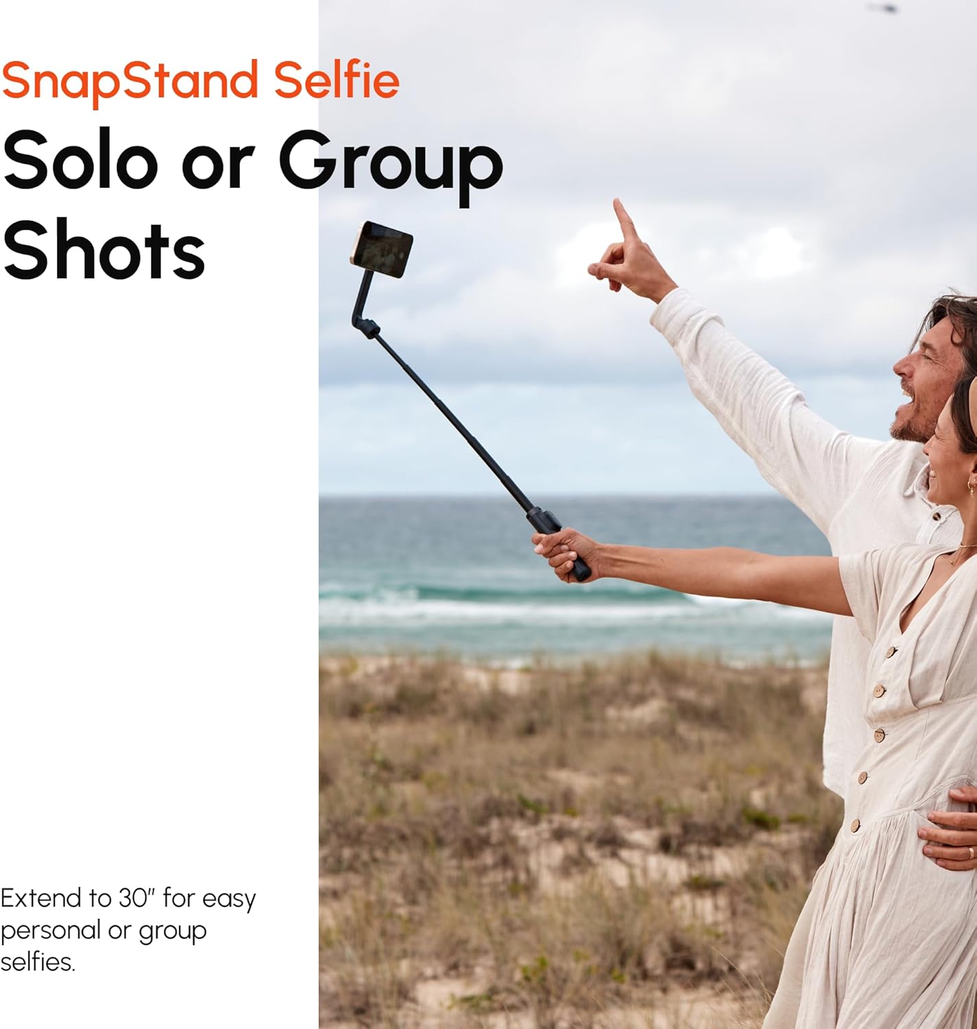 ShiftCam SnapStand Max – Magnetic Selfie Stick & Tripod – Compact, Foldable & Extendable with Tilt Head and Magnetic Bluetooth Remote (Jet Black, SnapStand Selfie)