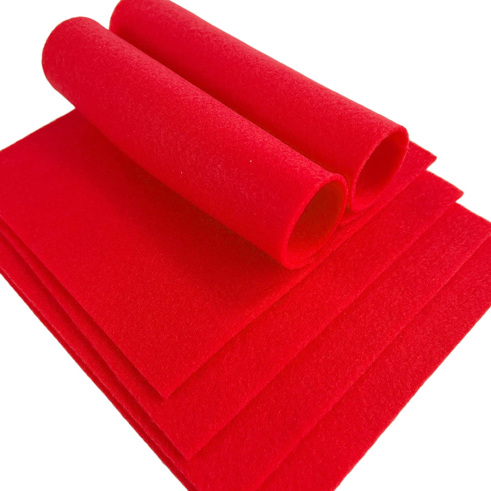 Jtnohx Soft Felt Fabric, Colour Felt Sheets for Crafts 1.4mm Thick Flexible Craft Fabric for Handwork DIY Projects 15x15cm(Bright red) - Image 3