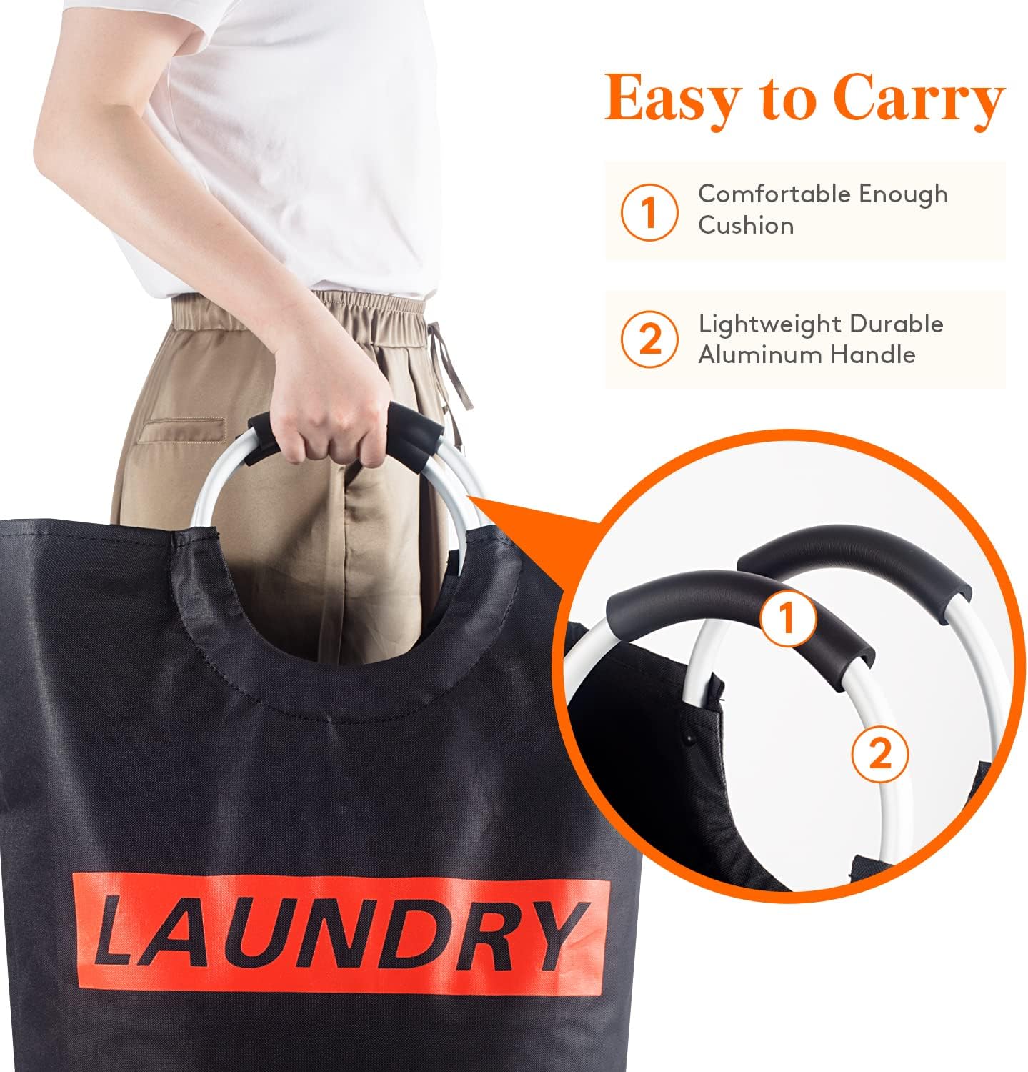 Lifewit 82L Large Laundry Basket Collapsible Clothes Hamper Durable Oxford Fabric Portable Folding Laundry Bin for Bedroom, Laundry Room, Closet, Bathroom, College, Black
